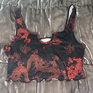 red dragon cropped tank